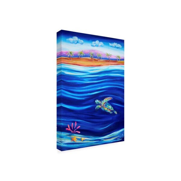 Deborah Broughton 'Reef Tropicturtle' Canvas Art,16x24